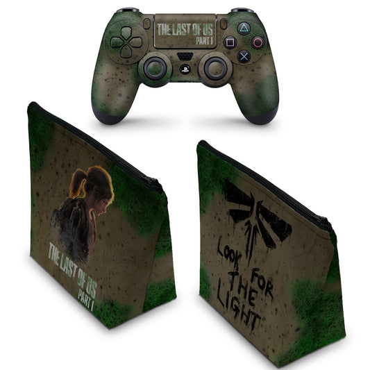 KIT Capa Case e Skin Anti-Rage PS4 Controle - The Last of Us Part 1 I
