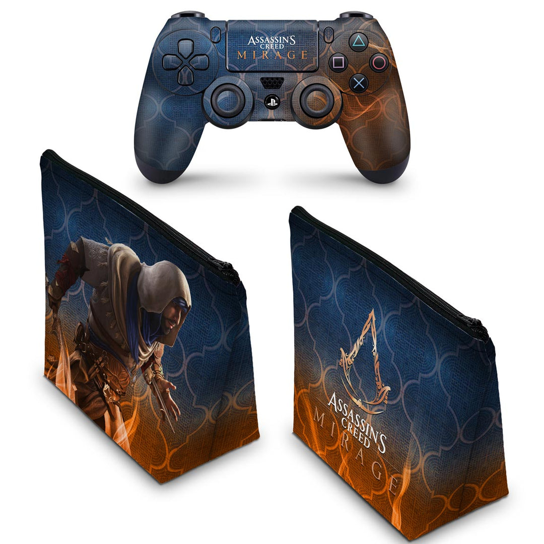 KIT Capa Case e Skin Anti-Rage PS4 Controle - Assassin's Creed Mirage - Pop Arte Skins - foto 2