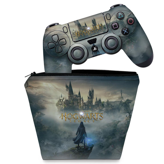 KIT Capa Case e Skin Anti-Rage PS4 Controle - Hogwarts Legacy