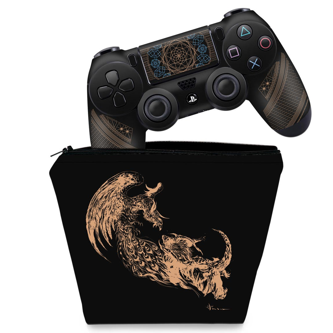 KIT Capa Case e Skin Anti-Rage PS4 Controle - Final Fantasy XVI Edition - Pop Arte Skins