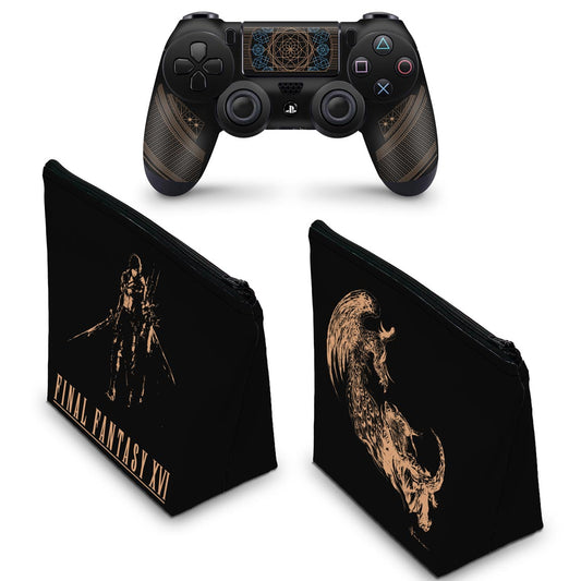 KIT Capa Case e Skin Anti-Rage PS4 Controle - Final Fantasy XVI Edition