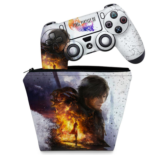 KIT Capa Case e Skin Anti-Rage PS4 Controle - Final Fantasy XVI