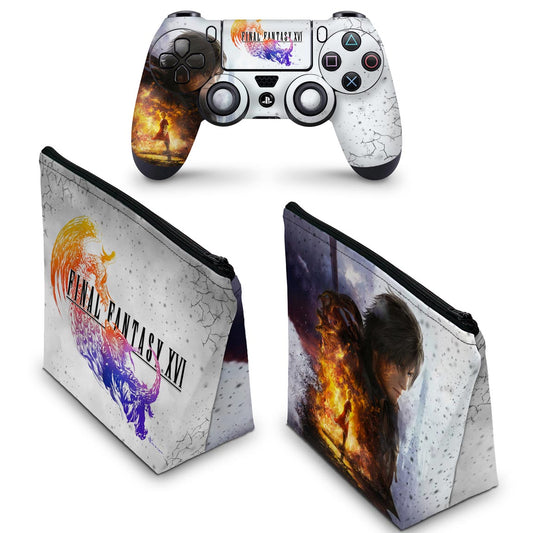KIT Capa Case e Skin Anti-Rage PS4 Controle - Final Fantasy XVI