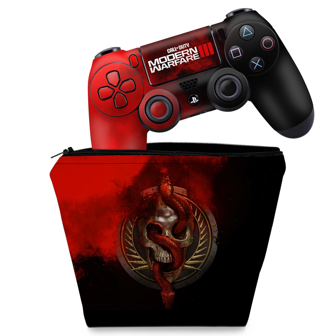 KIT Capa Case e Skin Anti-Rage PS4 Controle - Call Of Duty Modern Warfare III
