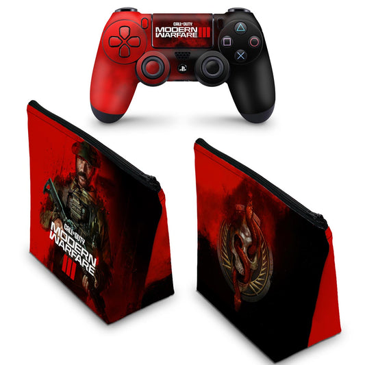 KIT Capa Case e Skin Anti-Rage PS4 Controle - Call Of Duty Modern Warfare III