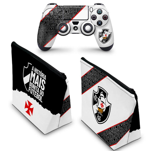 KIT Capa Case e Skin Anti-Rage PS4 Controle - Vasco A