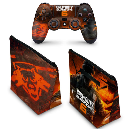 KIT Capa Case e Skin Anti-Rage PS4 Controle - Call of Duty Black Ops 6