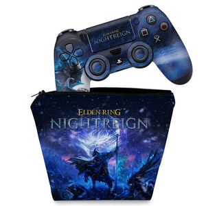 KIT Capa Case e Skin Anti-Rage PS4 Controle - Elden Ring Nightreign - Pop Arte Skins