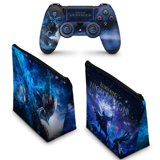 KIT Capa Case e Skin Anti-Rage PS4 Controle - Elden Ring Nightreign