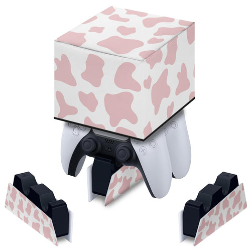 Capa PS5 Base de Carregamento Controle - Vaquinha Rosa