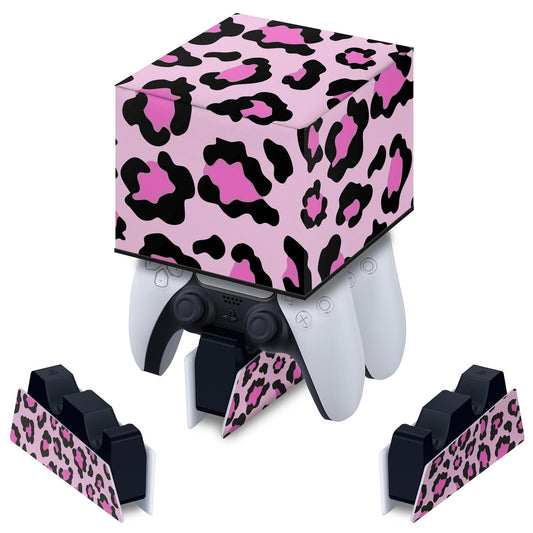 Capa PS5 Base de Carregamento Controle - Onça Rosa