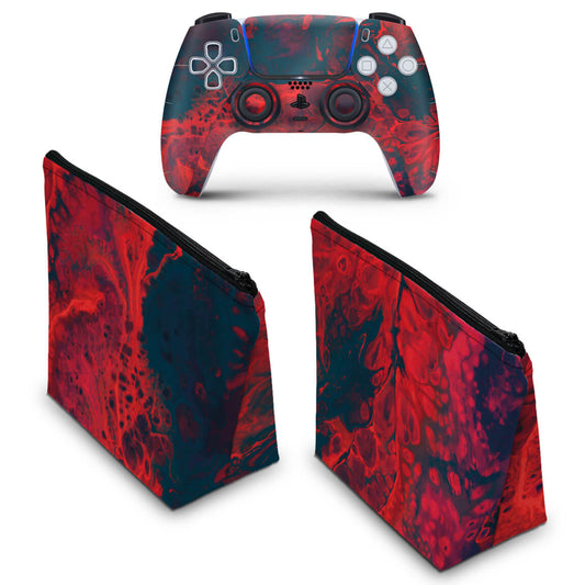 KIT Capa Case e Skin Anti-Rage PS5 Controle - Abstrato #98