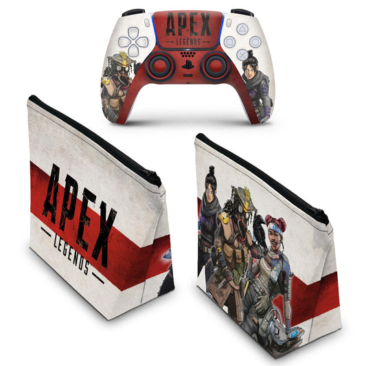 KIT Capa Case e Skin Anti-Rage PS5 Controle - Apex Legends