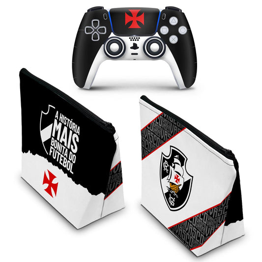 KIT Capa Case e Skin Anti-Rage PS5 Controle - Vasco A