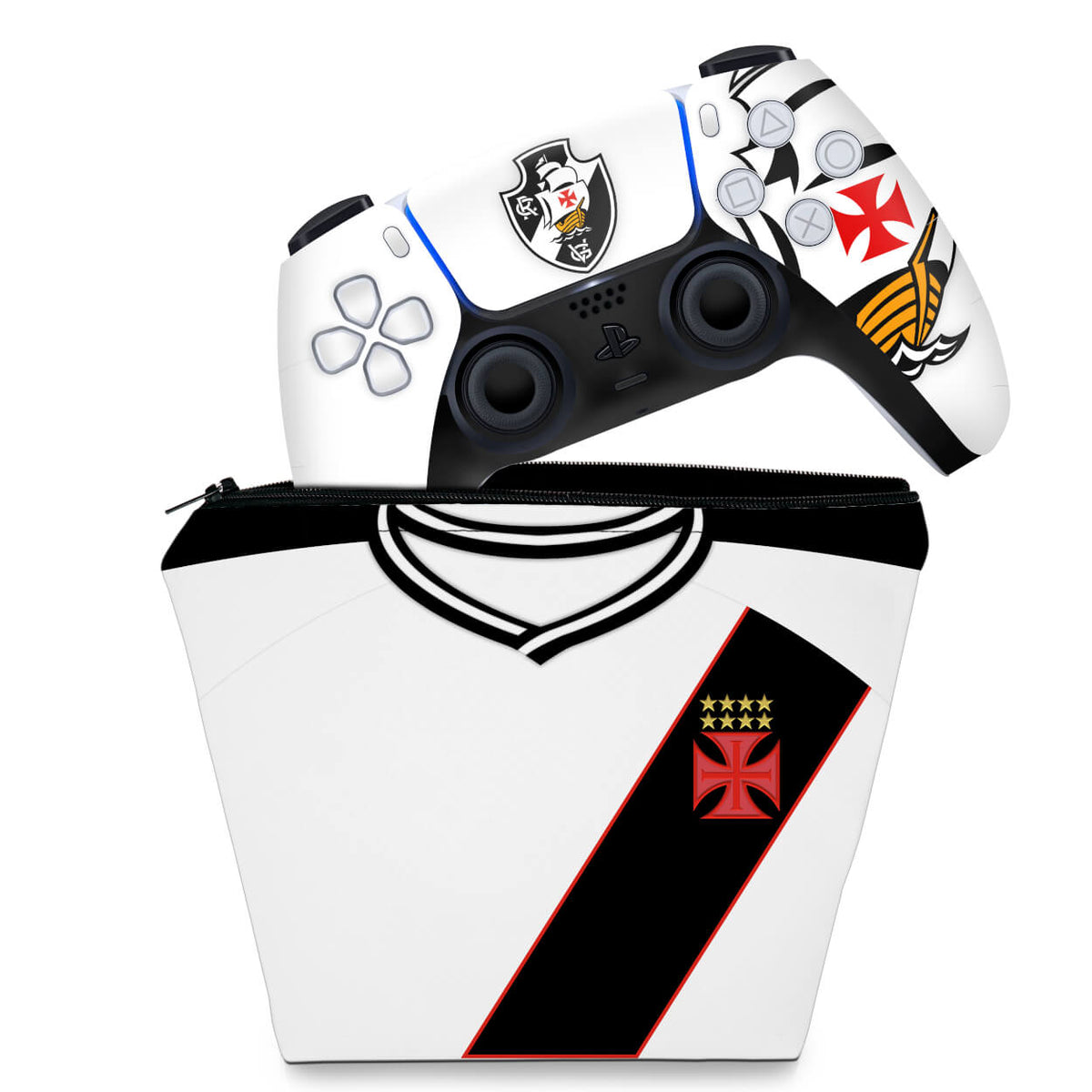 KIT Capa Case e Skin PS5 Controle - Vasco B