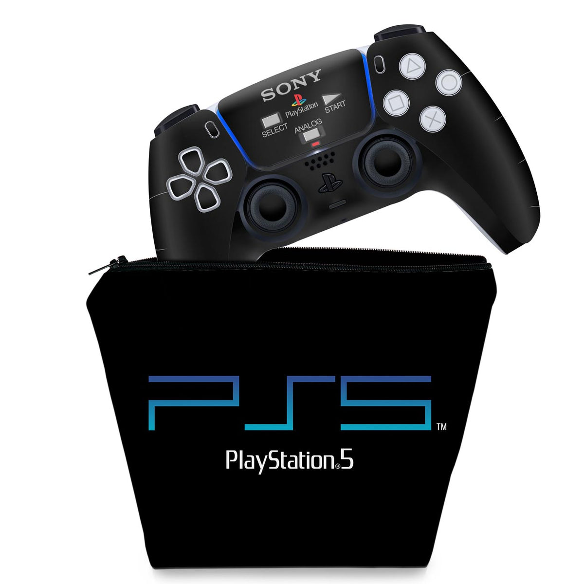 KIT Capa Case e Skin Anti-Rage PS5 Controle - Sony Playstation 5