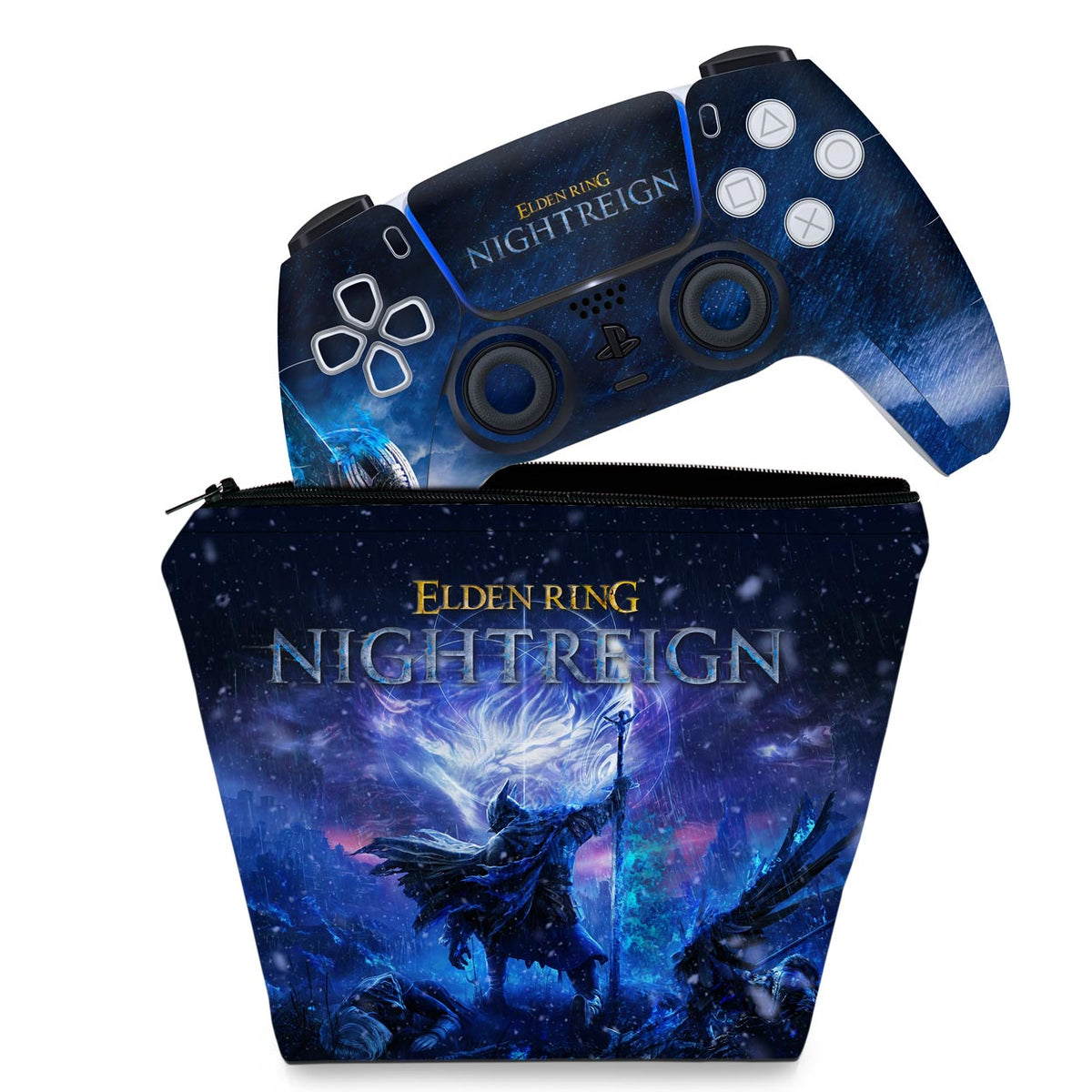 KIT Capa Case e Skin Anti-Rage PS5 Controle - Elden Ring Nightreign