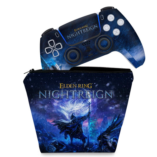 KIT Capa Case e Skin Anti-Rage PS5 Controle - Elden Ring Nightreign
