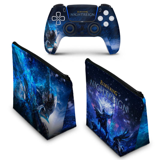 KIT Capa Case e Skin Anti-Rage PS5 Controle - Elden Ring Nightreign