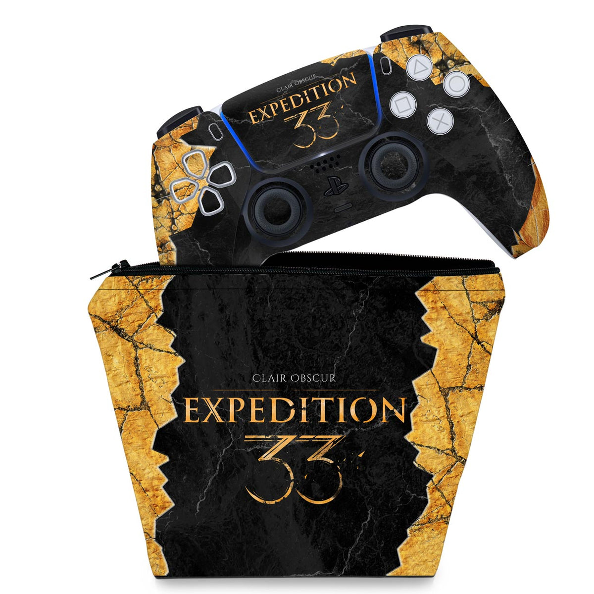 KIT Capa Case e Skin Anti-Rage PS5 Controle - Clair Obscur: Expedition 33