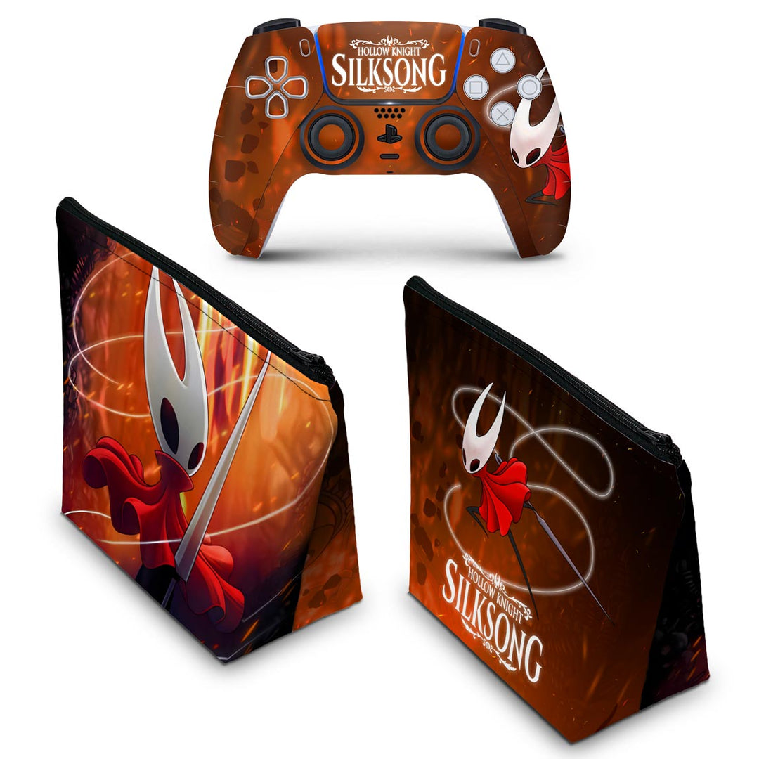 KIT Capa Case e Skin Anti-Rage PS5 Controle - Hollow Knight: Silksong - Pop Arte Skins
