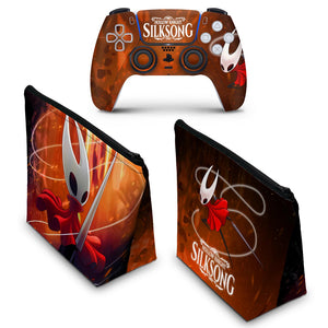 KIT Capa Case e Skin Anti-Rage PS5 Controle - Hollow Knight: Silksong - Pop Arte Skins