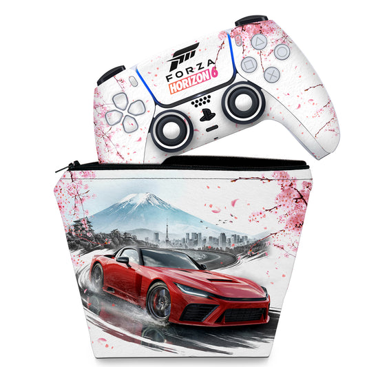 KIT Capa Case e Skin Anti-Rage PS5 Controle - Modelo 206
