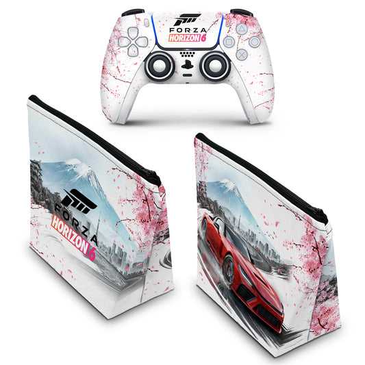 KIT Capa Case e Skin Anti-Rage PS5 Controle - Modelo 206