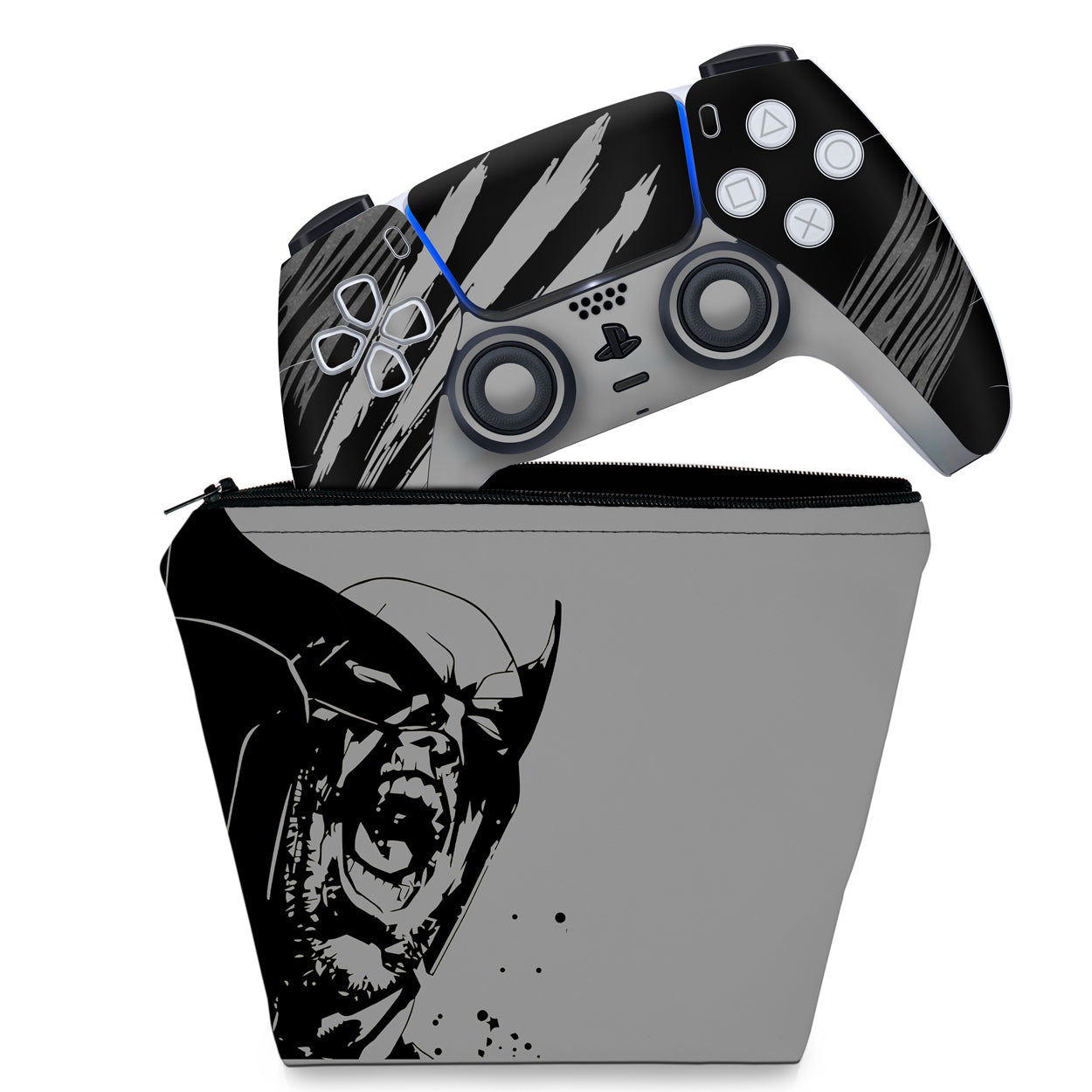 KIT Capa Case e Skin Anti-Rage PS5 Controle - Modelo 208