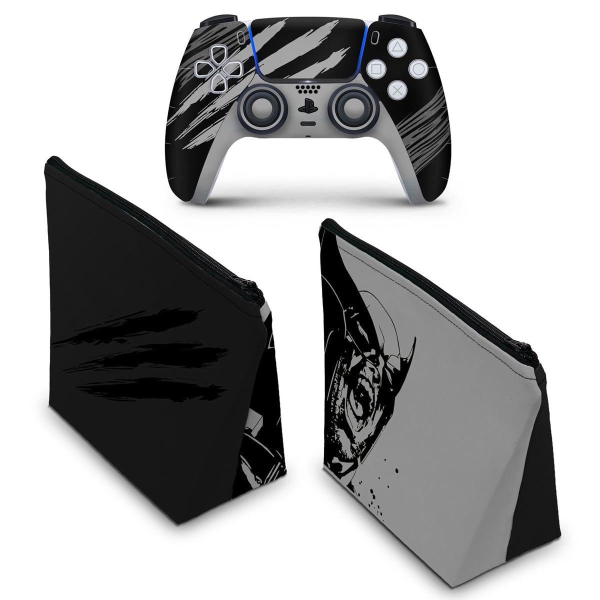 KIT Capa Case e Skin Anti-Rage PS5 Controle - Modelo 208