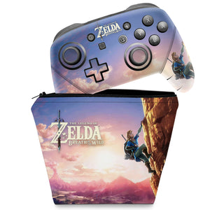 KIT Capa Case e Skin Nintendo Switch Pro Controle - Zelda Breath Of The Wild - Pop Arte Skins