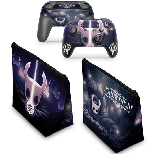 KIT Capa Case e Skin Nintendo Switch Pro Controle - Hollow Knight