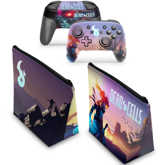 KIT Capa Case e Skin Nintendo Switch Pro Controle - Dead Cells