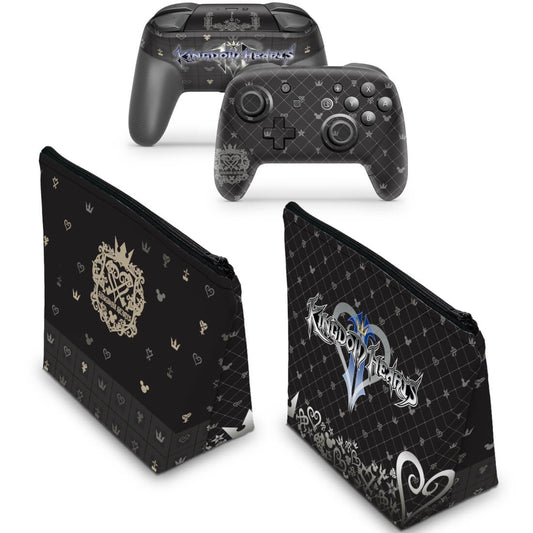 KIT Capa Case e Skin Nintendo Switch Pro Controle - Kingdom Hearts 3