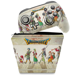 KIT Capa Case e Skin Nintendo Switch Pro Controle - Dragon Quest - Pop Arte Skins