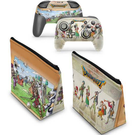 KIT Capa Case e Skin Nintendo Switch Pro Controle - Dragon Quest