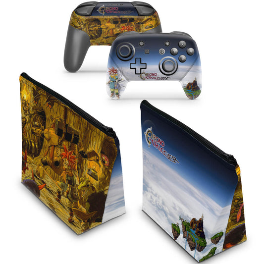 KIT Capa Case e Skin Nintendo Switch Pro Controle - Chrono Trigger