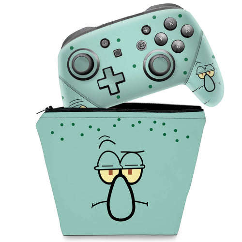 KIT Capa Case e Skin Nintendo Switch Pro Controle - Lula Molusco