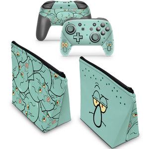 KIT Capa Case e Skin Nintendo Switch Pro Controle - Lula Molusco - Pop Arte Skins - foto 2
