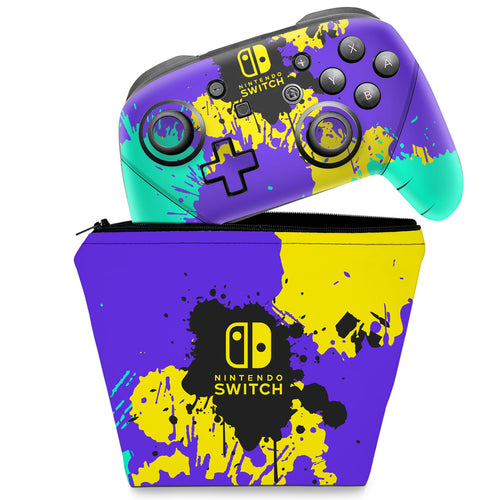 KIT Capa Case e Skin Nintendo Switch Pro Controle - Splatoon 3