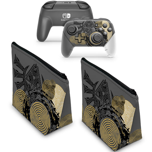 KIT Capa Case e Skin Nintendo Switch Pro Controle - Zelda Tears of the Kingdom Edition