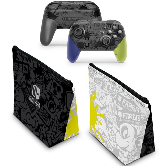 KIT Capa Case e Skin Nintendo Switch Pro Controle - Splatoon 3 Special
