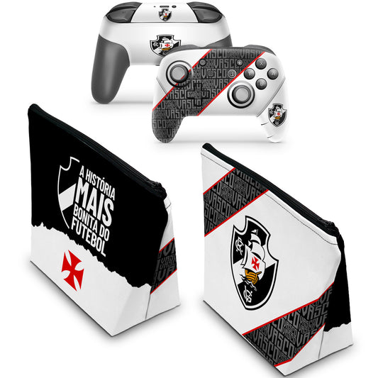KIT Capa Case e Skin Nintendo Switch Pro Controle - Vasco A