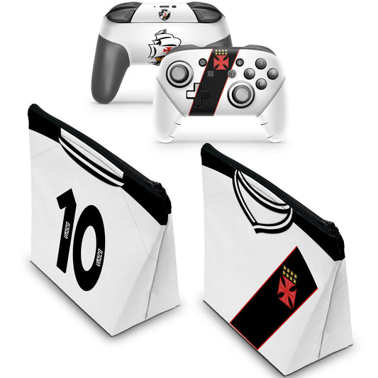 KIT Capa Case e Skin Nintendo Switch Pro Controle - Vasco B