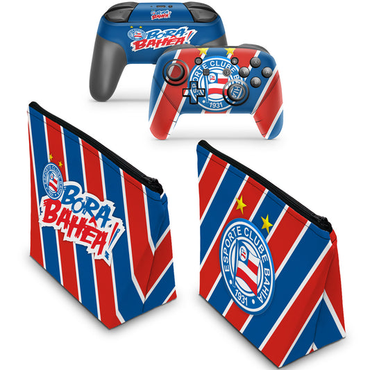 KIT Capa Case e Skin Nintendo Switch Pro Controle - Bahia B