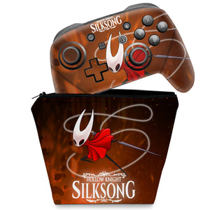 KIT Capa Case e Skin Nintendo Switch Pro Controle - Hollow Knight: Silksong