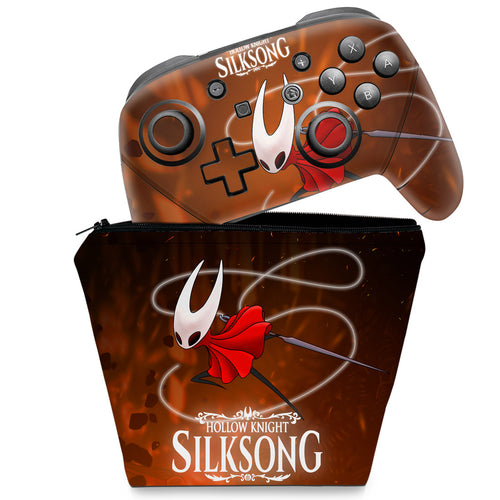 KIT Capa Case e Skin Anti-Rage Nintendo Switch Pro Controle - Hollow Knight: Silksong