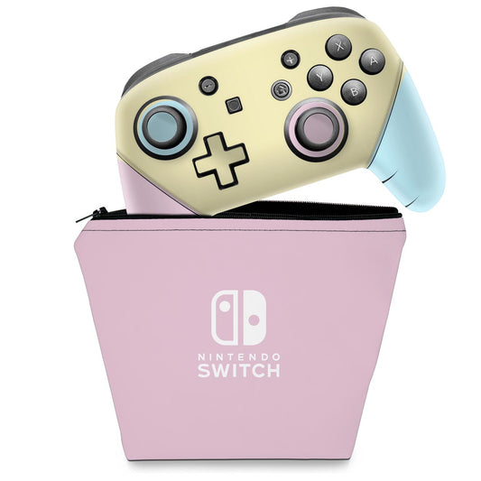 KIT Capa Case e Skin Nintendo Switch Pro Controle - Tons Pastel