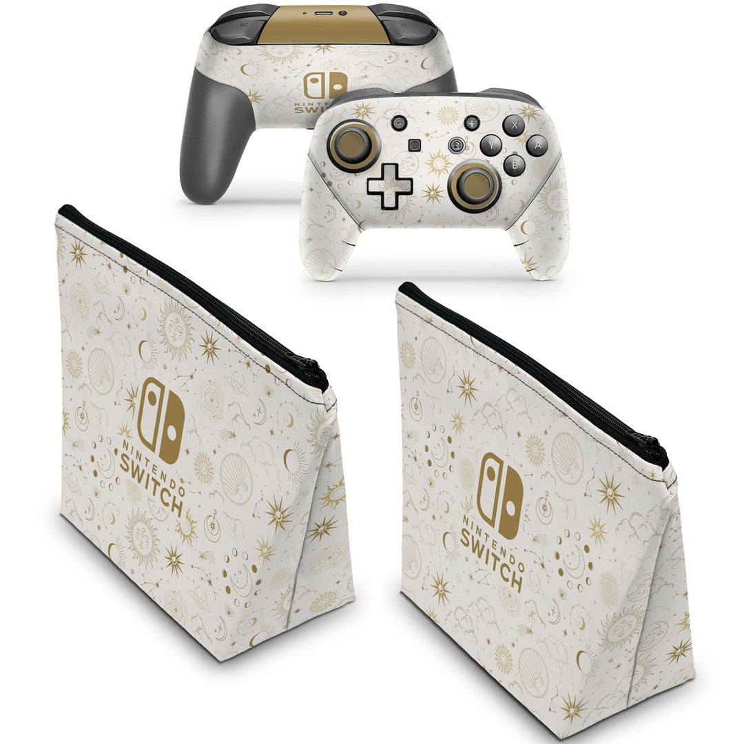 KIT Capa Case e Skin Anti-Rage Nintendo Switch Pro Controle - Astros - Pop Arte Skins - foto 2