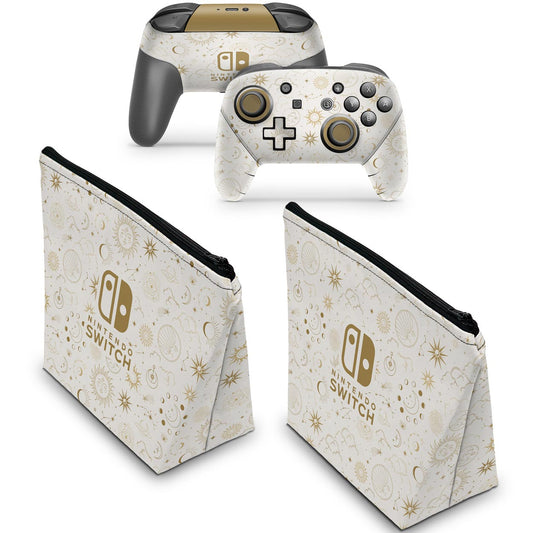 KIT Capa Case e Skin Nintendo Switch Pro Controle - Astros